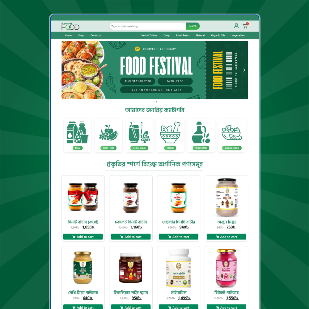 Ready-to-Use Organic Food E-commerce